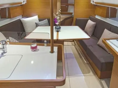 Salon of Shamal, a Elan Impression 40 sailboat at Grad Biograd na Moru, Croatia