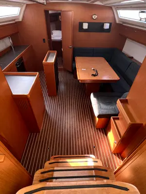 Galley of Volantis 9, a Bavaria Cruiser 46 sailboat at Kos, Greece