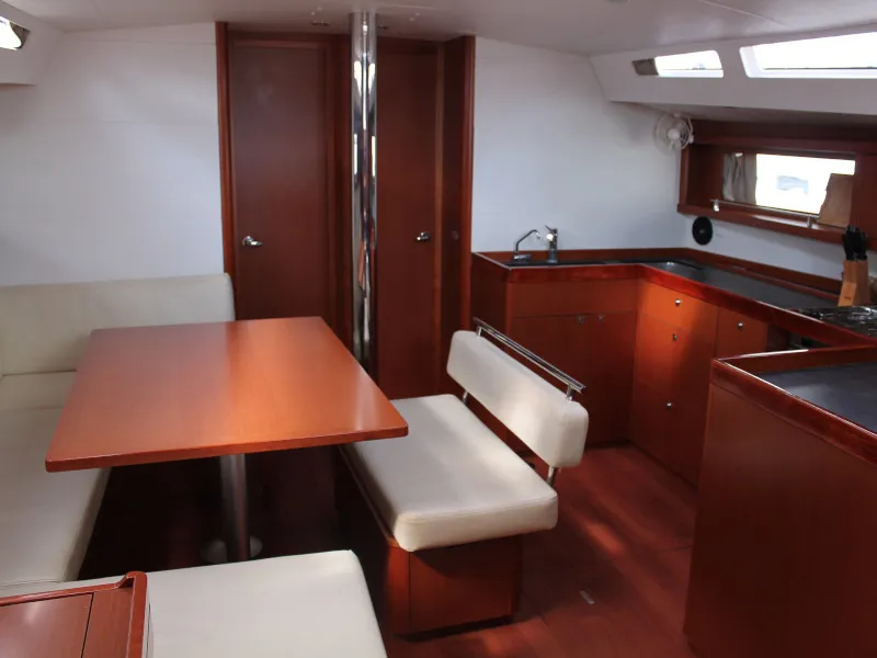 Salon of Mars Planet, a Beneteau Oceanis 48 sailboat at Marsala, Italy