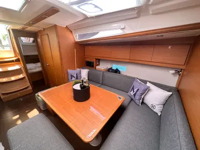 Salon of Brahms, a Dufour 430 sailboat at Fethiye, Turkey