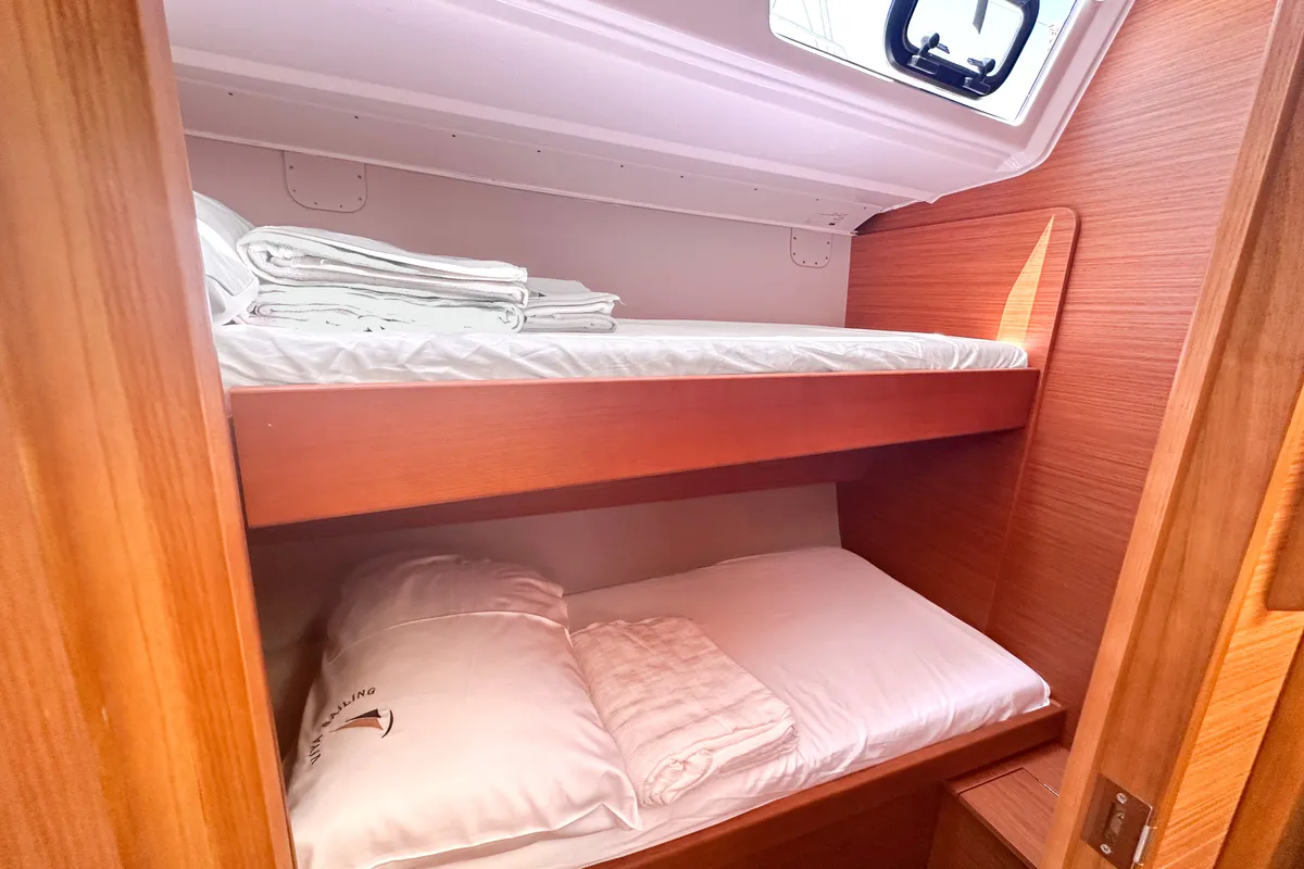 Cabin on Brahms, a Dufour 430 sailboat at Fethiye, Turkey