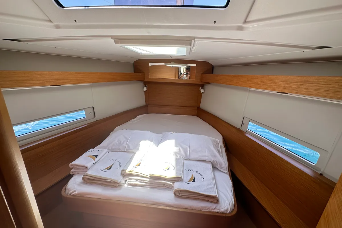 Cabin on Brahms, a Dufour 430 sailboat at Fethiye, Turkey