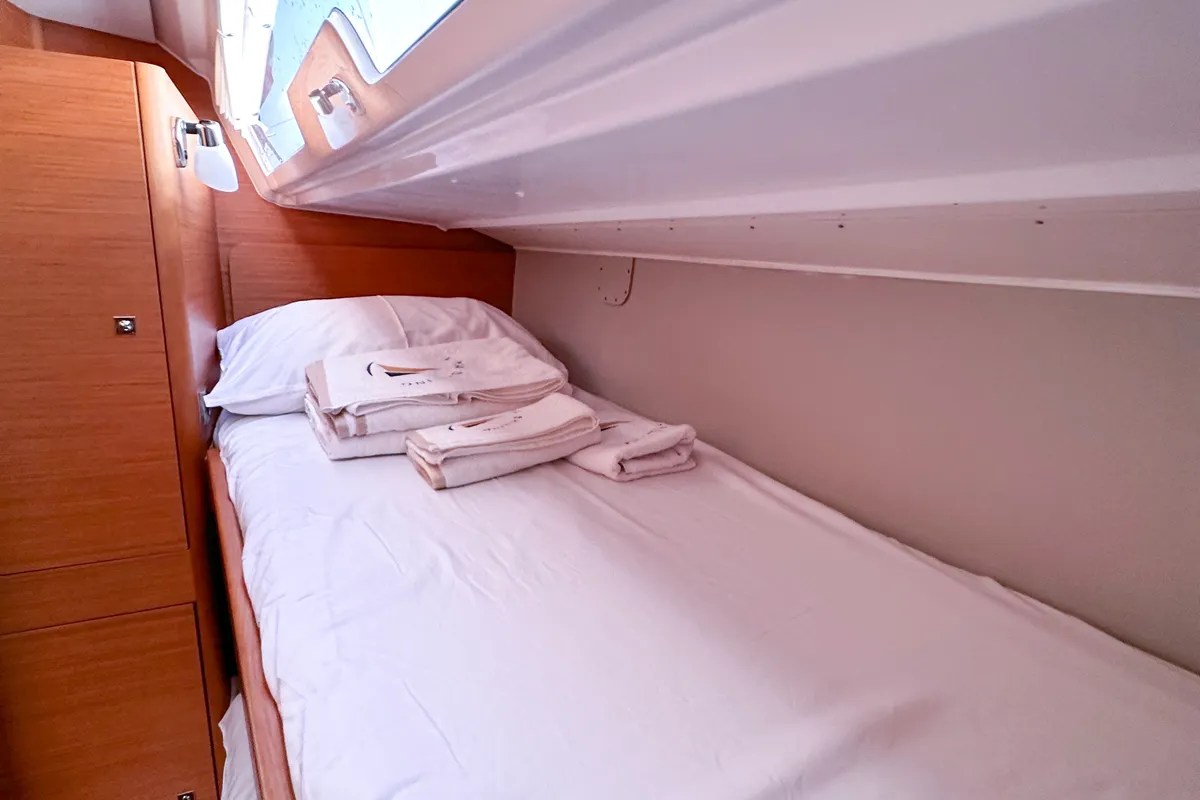 Cabin on Brahms, a Dufour 430 sailboat at Fethiye, Turkey