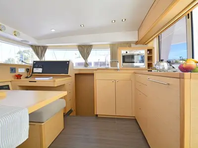 Galley of Callisto L400, a Lagoon 400 S2 catamaran at Lavreotiki Municipal Unit, Greece
