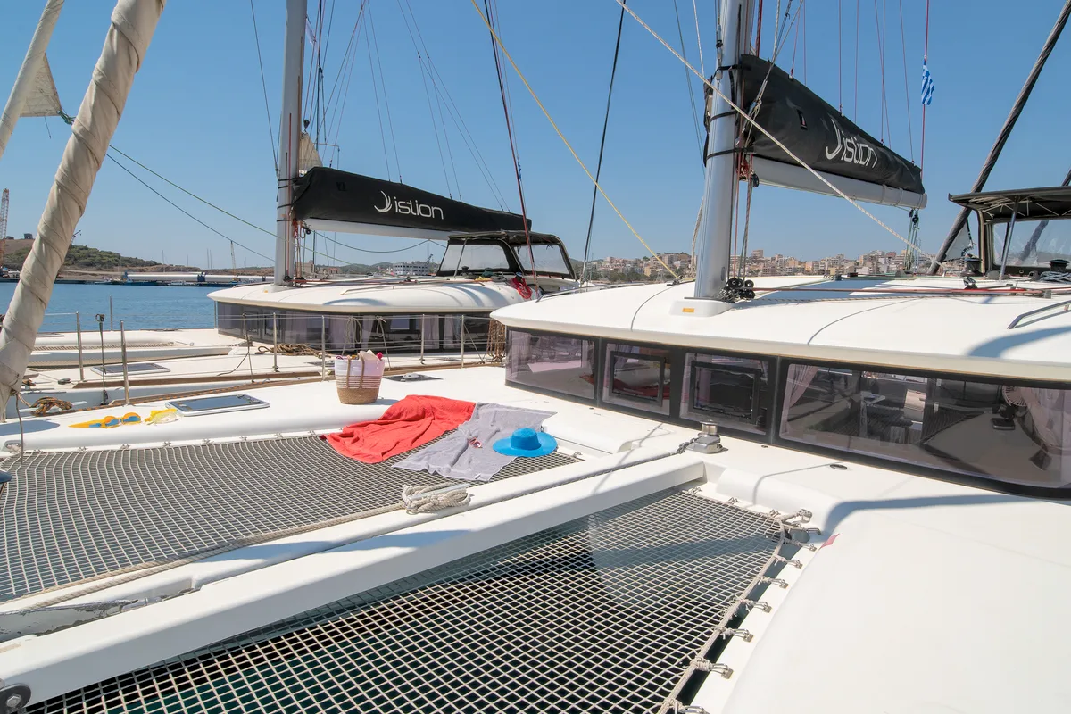 Callisto L400, a Lagoon 400 S2 catamaran at Lavreotiki Municipal Unit, Greece