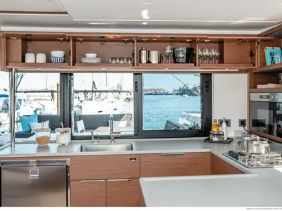 Galley of Bula, a Lagoon 46 catamaran at Bonifacio / Bunifaziu, France