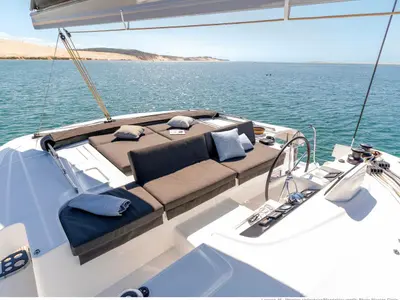Cockpit of Bula, a Lagoon 46 catamaran at Bonifacio / Bunifaziu, France