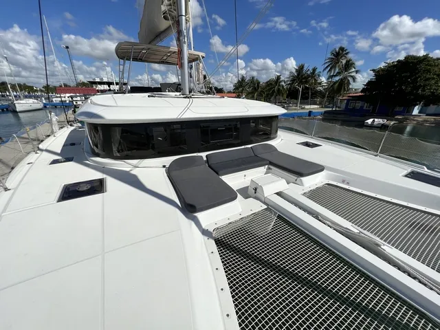 Deck of Sol Griso, a Lagoon 46 catamaran at Cienfuegos, Cuba