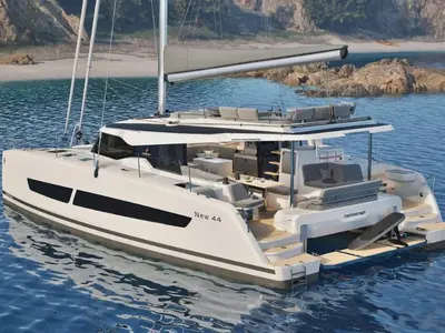 Selah Vie, a Fountaine Pajot FP 44 Quatuor catamaran at Charlotte Amalie, United States