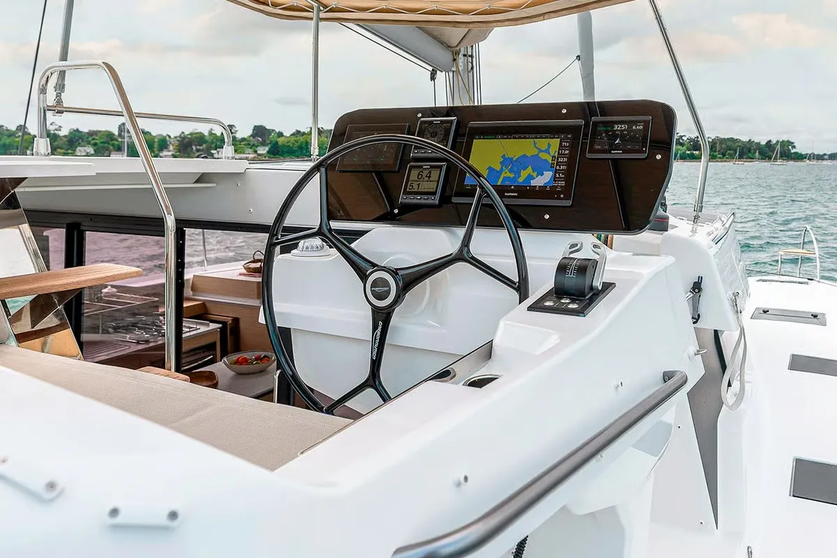 Selah Vie, a Fountaine Pajot FP 44 Quatuor catamaran at Charlotte Amalie, United States