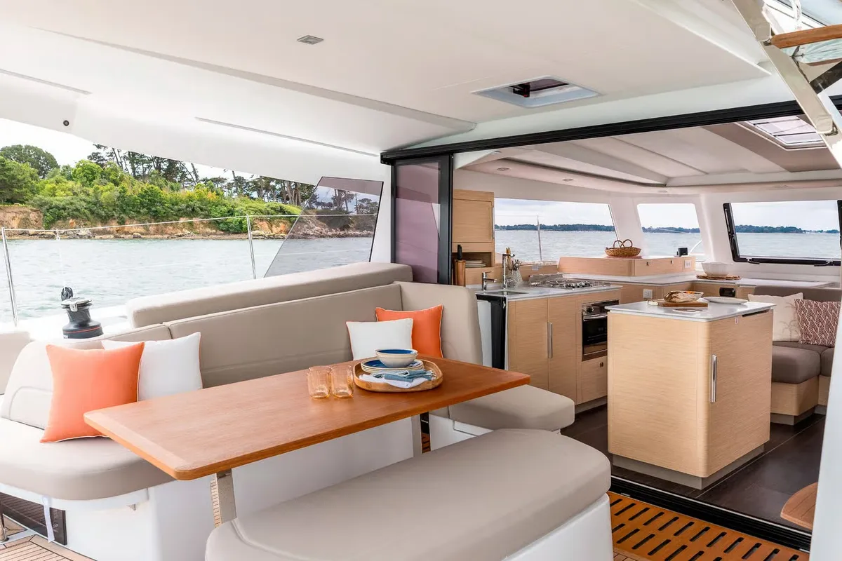 Selah Vie, a Fountaine Pajot FP 44 Quatuor catamaran at Charlotte Amalie, United States