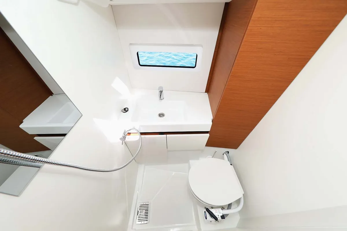 Head on Pollux, a Jeanneau Sun Odyssey 490 sailboat at Grad Trogir, Croatia