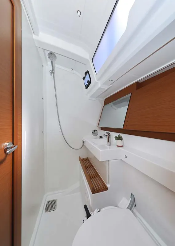 Head on Pollux, a Jeanneau Sun Odyssey 490 sailboat at Grad Trogir, Croatia