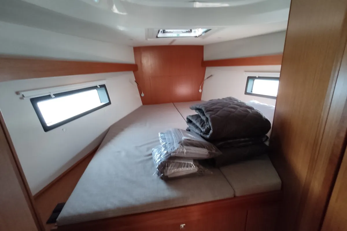 Cabin on Nirvana, a Bavaria C42 sailboat at Volos, Greece