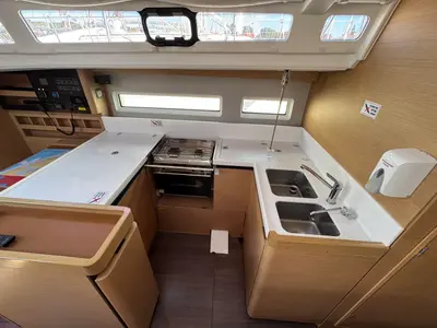 Galley of Sea Star, a Jeanneau Sun Odyssey 440 sailboat at Biograd na Moru, Croatia