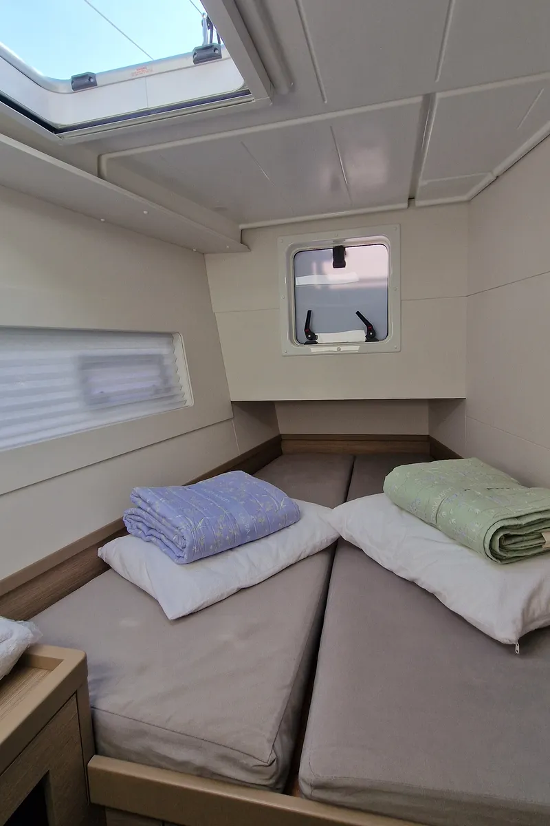Cabin on Ioli II, a Lagoon 40 catamaran at Athens, Greece