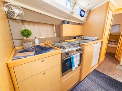 Galley of Elisa, a Beneteau Oceanis 38.1 sailboat at Municipal Unit of Lefkada, Greece