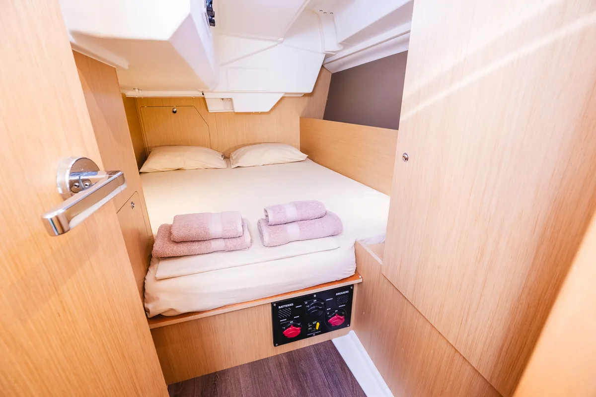 Cabin on Elisa, a Beneteau Oceanis 38.1 sailboat at Municipal Unit of Lefkada, Greece