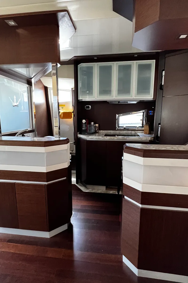 Galley of Quo Vadis, a Dominator 680 motor yacht at Grad Šibenik, Croatia