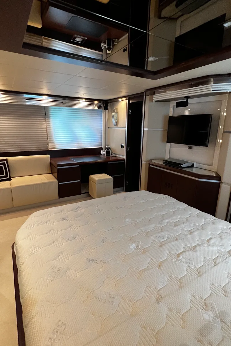 Cabin on Quo Vadis, a Dominator 680 motor yacht at Grad Šibenik, Croatia