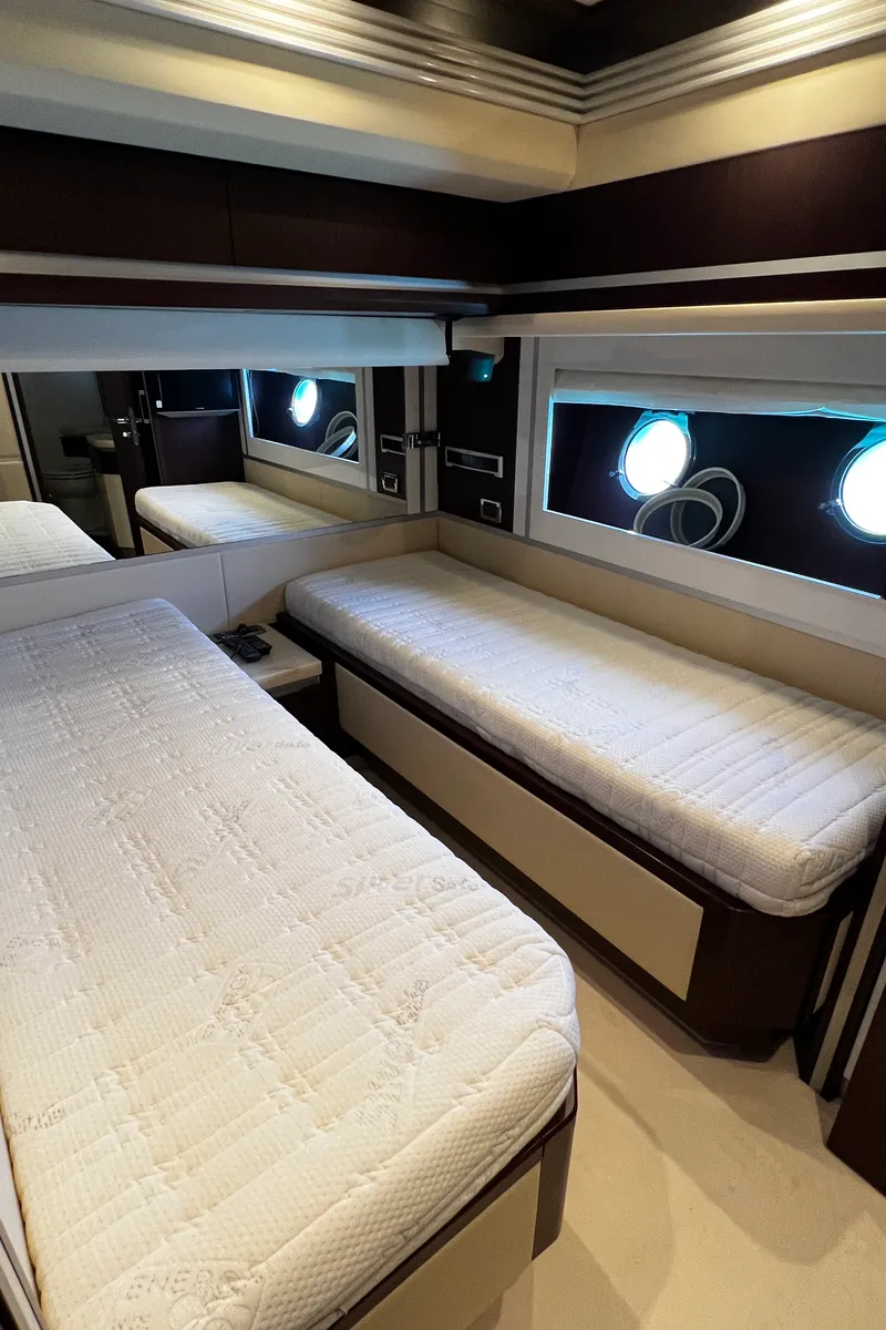 Cabin on Quo Vadis, a Dominator 680 motor yacht at Grad Šibenik, Croatia
