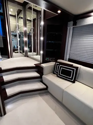 Salon of Quo Vadis, a Dominator 680 motor yacht at Grad Šibenik, Croatia