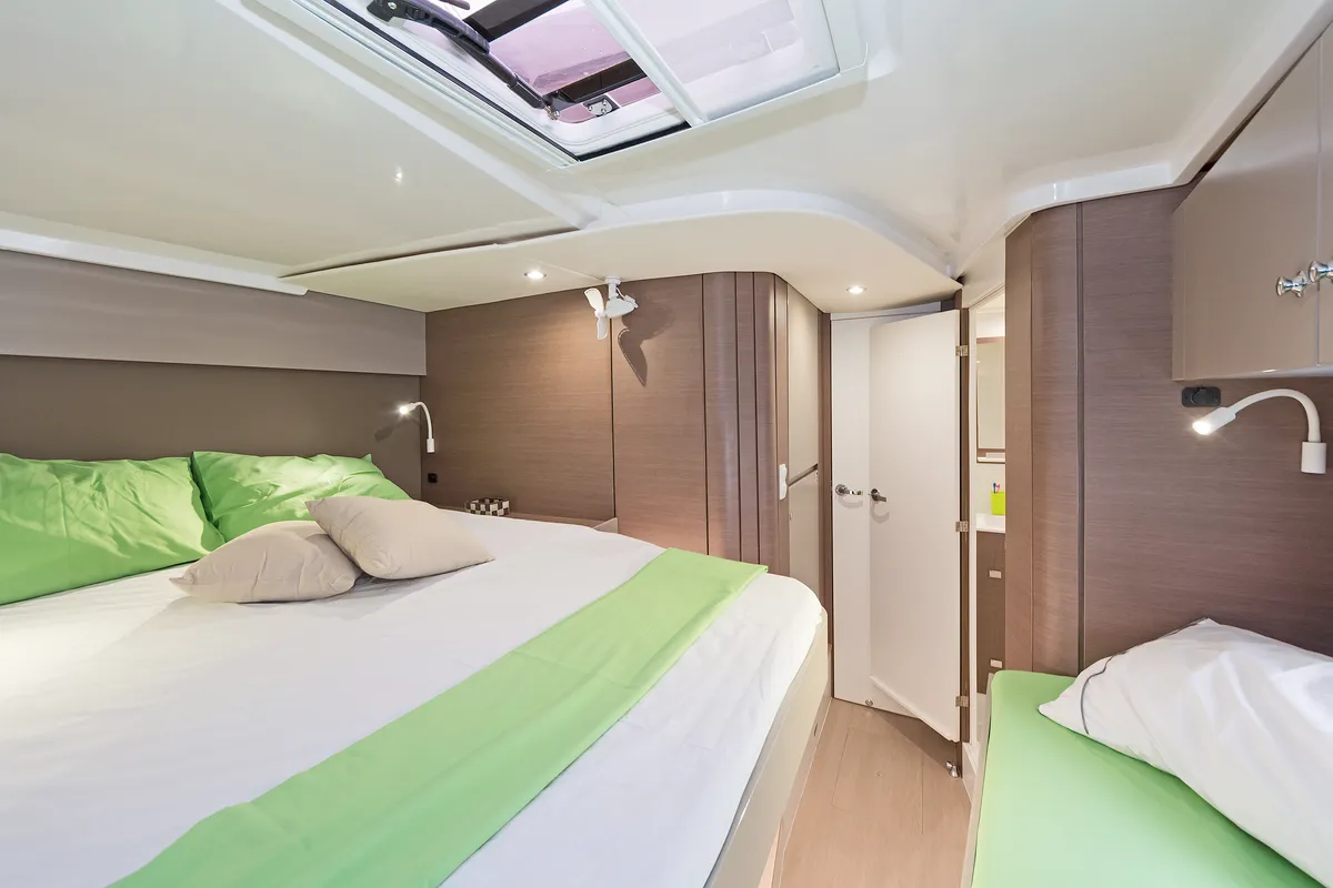 Cabin on Phoenix, a Bali Catspace catamaran at Municipal Unit of Lefkada, Greece