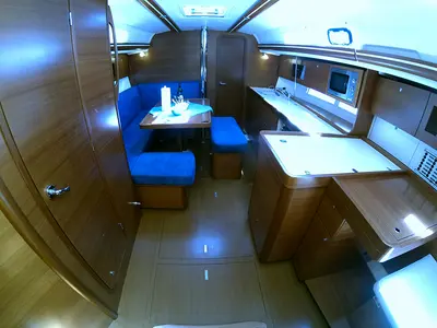 Salon of China Girl, a Dufour 375 GL sailboat at Grad Šibenik, Croatia