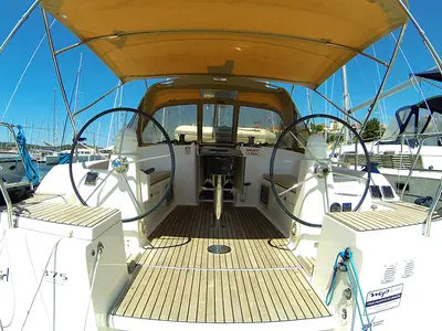 Cockpit of China Girl, a Dufour 375 GL sailboat at Grad Šibenik, Croatia