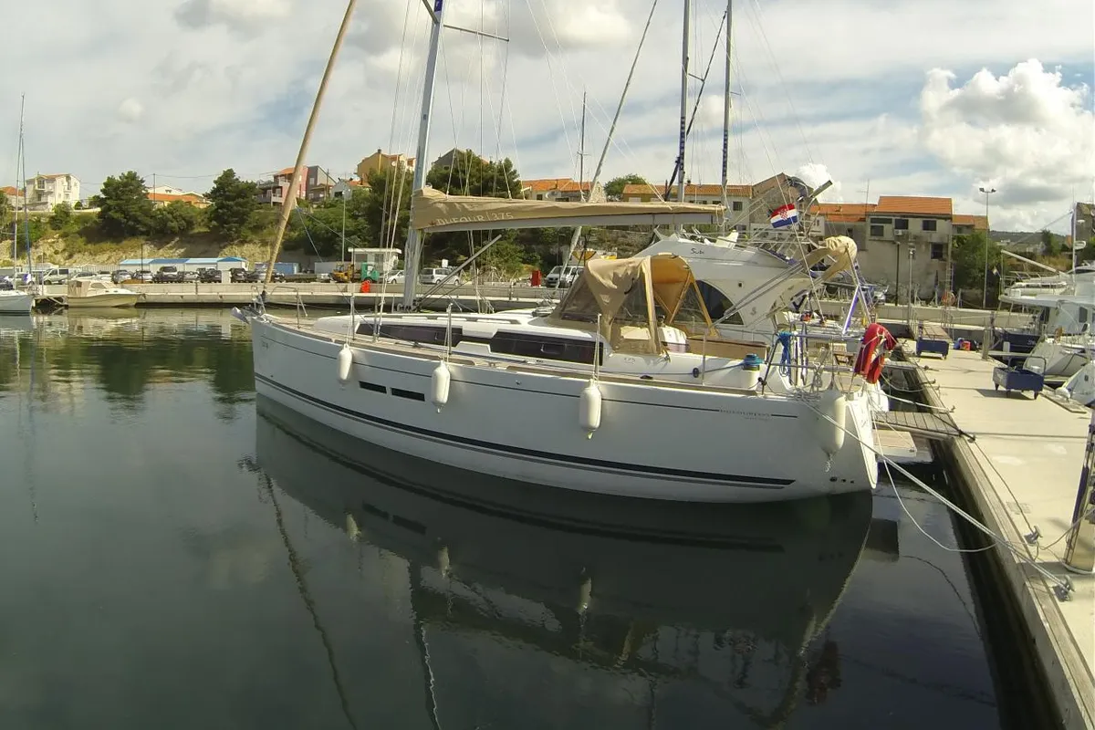 Exterior view of China Girl, a Dufour 375 GL sailboat at Grad Šibenik, Croatia