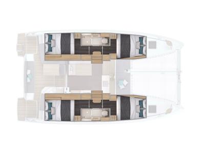 Galley of new lag 38_2 , a Lagoon 38 catamaran at Olbia, Italy