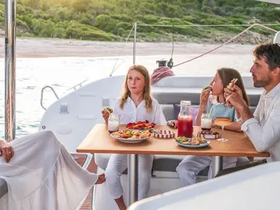 Cabin on new lag 38_2 , a Lagoon 38 catamaran at Olbia, Italy