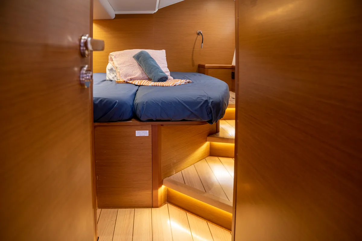 Cabin on Joulukka, a Jeanneau 54 sailboat at es Jonquet, Spain