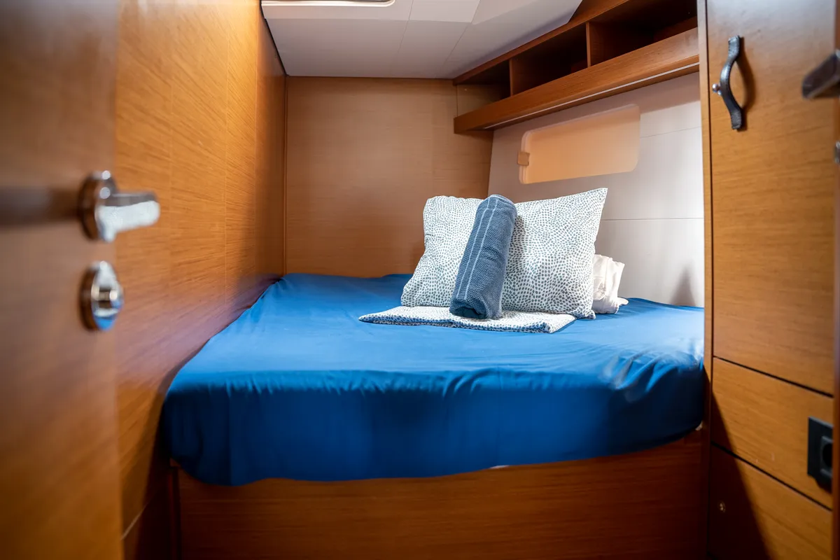 Cabin on Joulukka, a Jeanneau 54 sailboat at es Jonquet, Spain