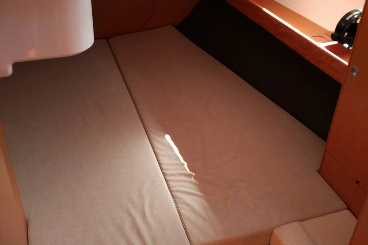 Cabin on Fantasia, a Bavaria Cruiser 51 sailboat at Rhodes, Greece