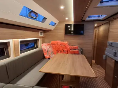 Salon of Akram, a D&D Kufner 57 sailboat at Trogir, Croatia