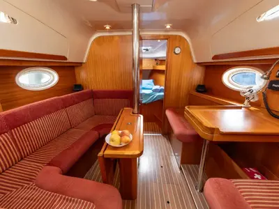 Salon of Argo, a Elan Impression 344 sailboat at Preveza, Greece