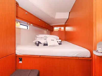 Cabin on Apollon, a Bavaria Cruiser 46 sailboat at Jezera, Croatia