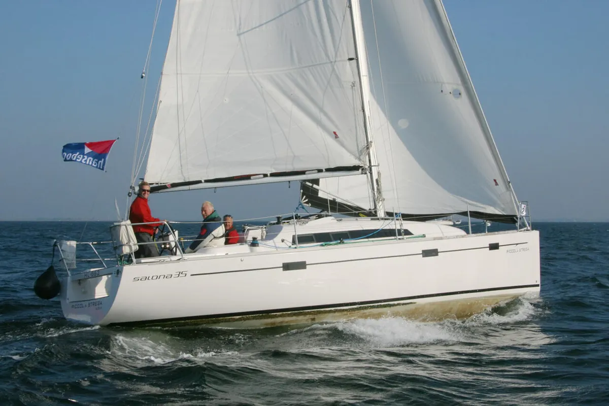Exterior view of Piccola Strega, a AD Boats Salona 35 sailboat at Heiligenhafen, Germany
