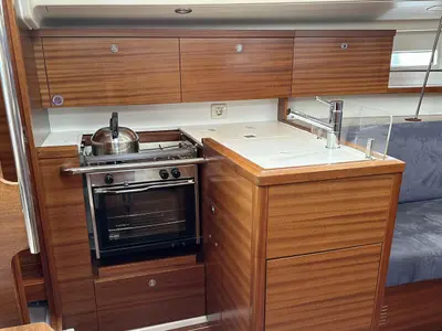 Galley of Piccola Strega, a AD Boats Salona 35 sailboat at Heiligenhafen, Germany
