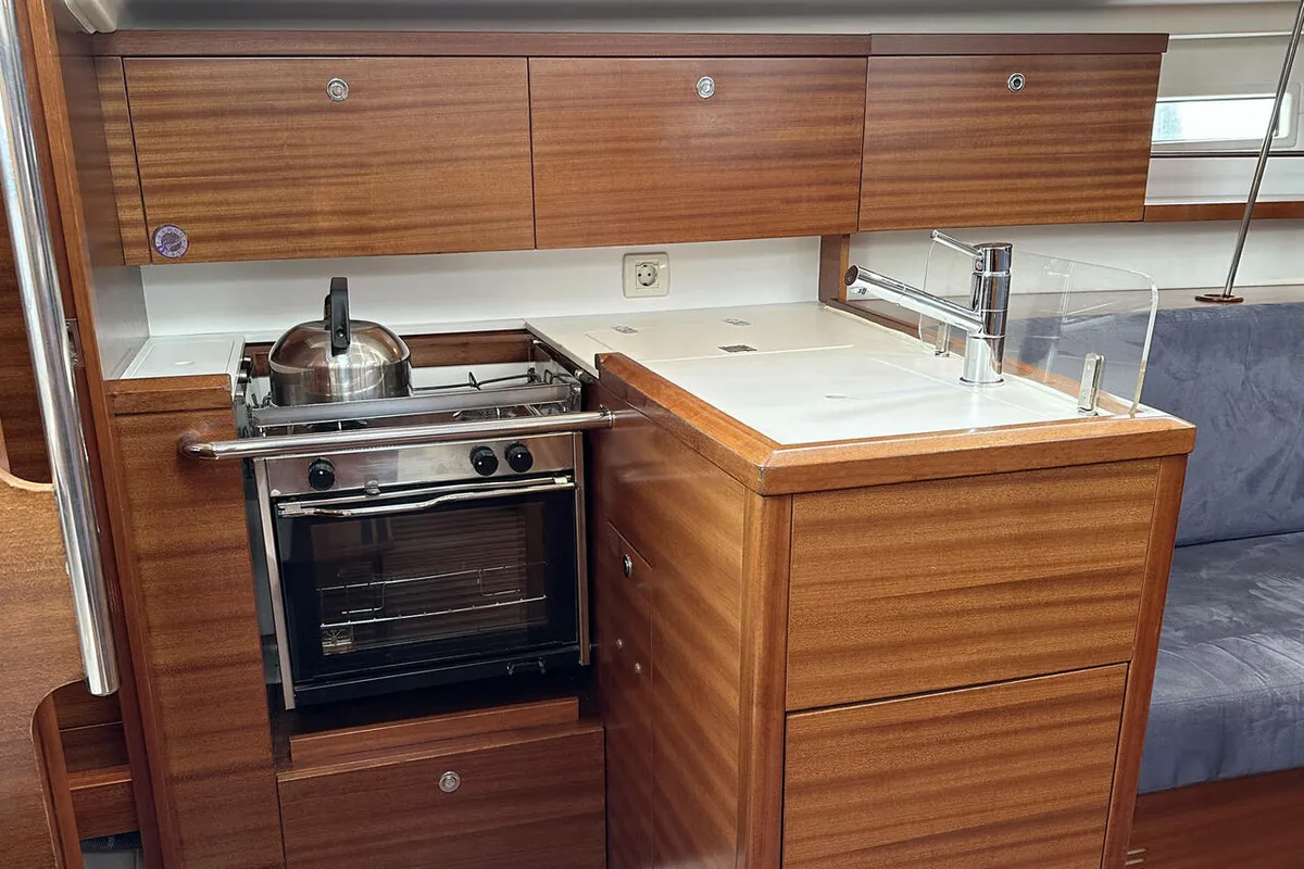Galley of Piccola Strega, a AD Boats Salona 35 sailboat at Heiligenhafen, Germany