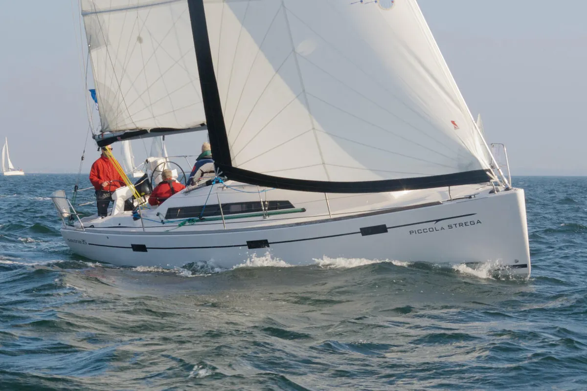 Exterior view of Piccola Strega, a AD Boats Salona 35 sailboat at Heiligenhafen, Germany