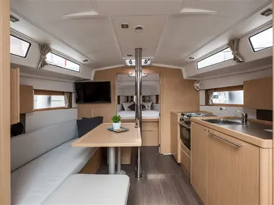 Salon of Cvita, a Beneteau Oceanis 38.1 sailboat at Split, Croatia