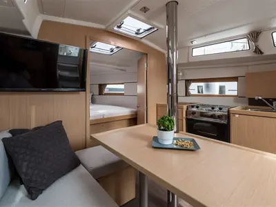 Cabin on Cvita, a Beneteau Oceanis 38.1 sailboat at Split, Croatia