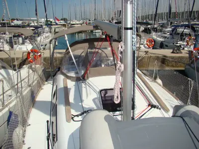 Deck of Nena, a Jeanneau Sun Odyssey 33i sailboat at Općina Sukošan, Croatia