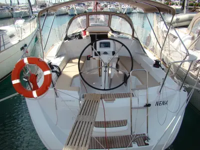 Cockpit of Nena, a Jeanneau Sun Odyssey 33i sailboat at Općina Sukošan, Croatia