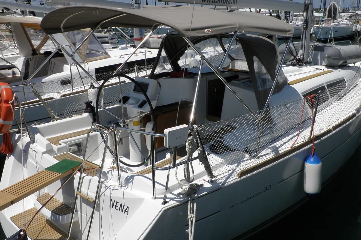 Exterior view of Nena, a Jeanneau Sun Odyssey 33i sailboat at Općina Sukošan, Croatia