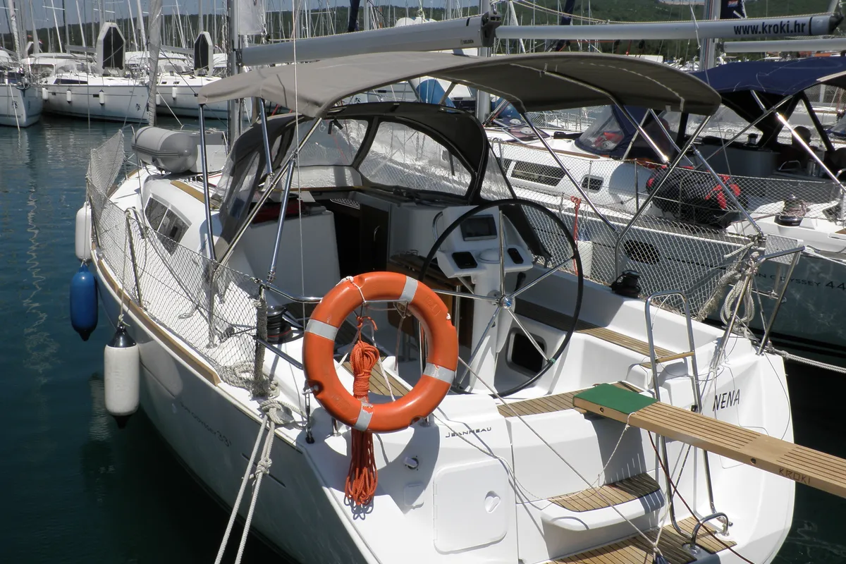 Exterior view of Nena, a Jeanneau Sun Odyssey 33i sailboat at Općina Sukošan, Croatia