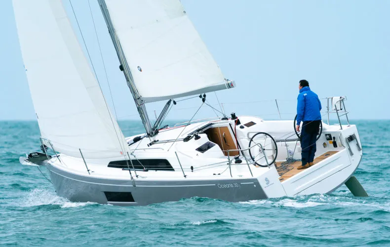 Exterior view of Amal, a Beneteau Oceanis 30.1 sailboat at Procida, Italy