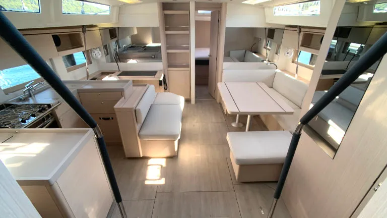 Salon of Cloudy Bay, a Beneteau Oceanis 51.1 sailboat at Općina Rogoznica, Croatia